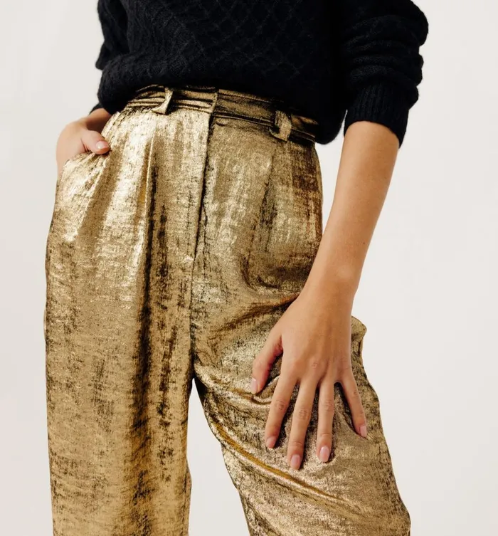 Women Gold Lam Trousers 8211 Gold Promod Trousers Women Gold Lam Trousers 8211 Gold Promod Trousers