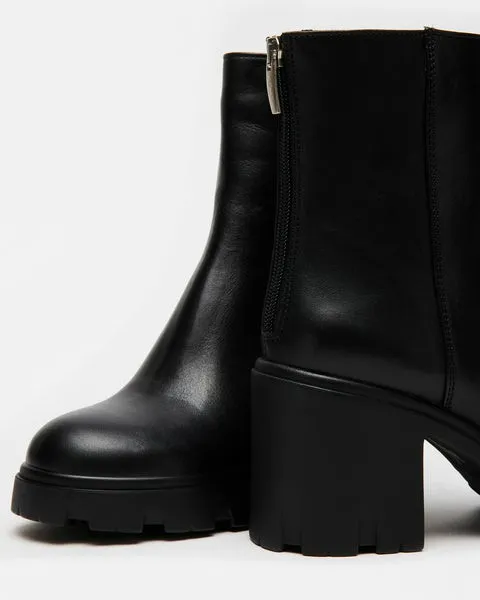 Women GOUCHO BLACK LEATHER Black Leather Steve Madden Boots and Booties Women GOUCHO BLACK LEATHER Black Leather Steve Madden Boots and Booties