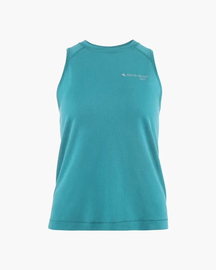 Women Groa Technical Tank Top Teal Blue Klttermusen TShirts