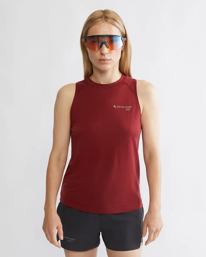 Women Groa Technical Tank Top Teal Blue Klttermusen TShirts