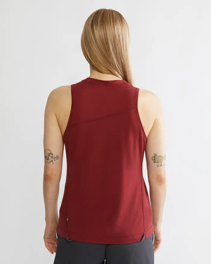 Women Groa Technical Tank Top Teal Blue Klttermusen TShirts