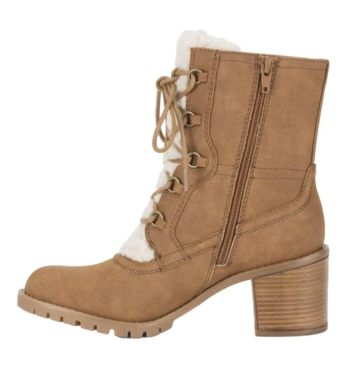 Women Hadlee Lace Up Bootie Cognac Baretraps Booties