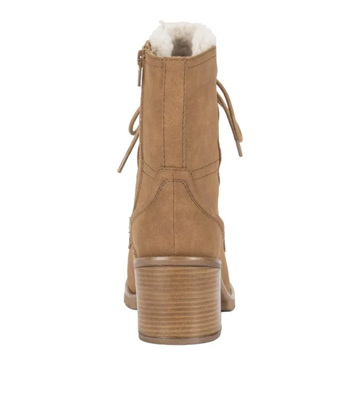 Women Hadlee Lace Up Bootie Cognac Baretraps Booties