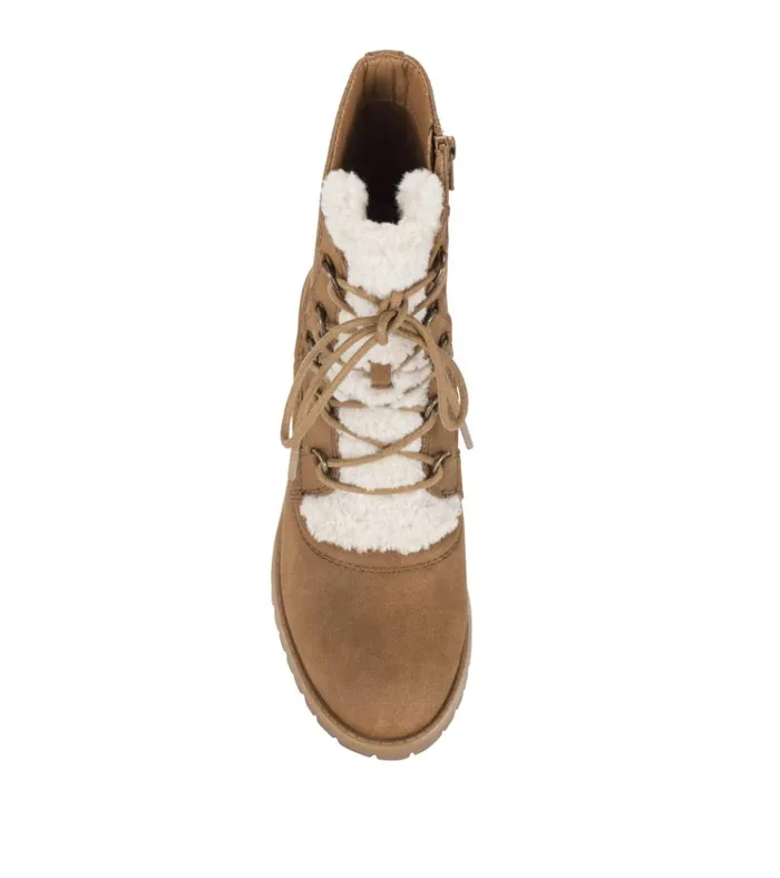 Women Hadlee Lace Up Bootie Cognac Baretraps Booties