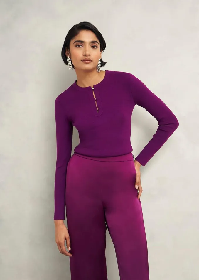 Women Hayden Jumper Vibrant Purple Hobbs Jumpers and Cardigans