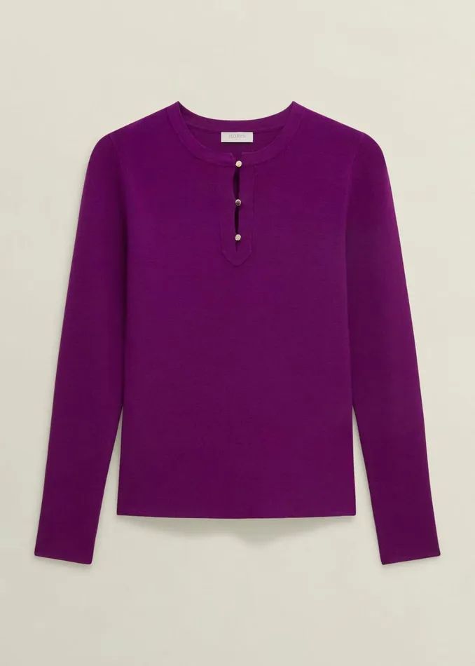 Women Hayden Jumper Vibrant Purple Hobbs Jumpers and Cardigans