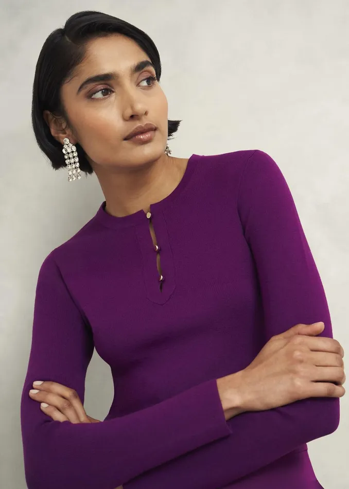 Women Hayden Jumper Vibrant Purple Hobbs Jumpers and Cardigans