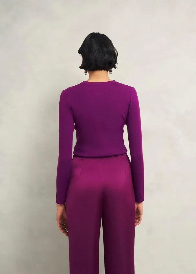 Women Hayden Jumper Vibrant Purple Hobbs Jumpers and Cardigans