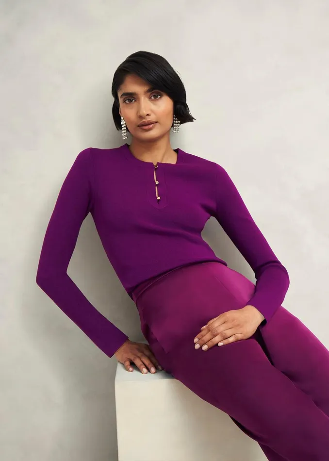 Women Hayden Jumper Vibrant Purple Hobbs Jumpers and Cardigans