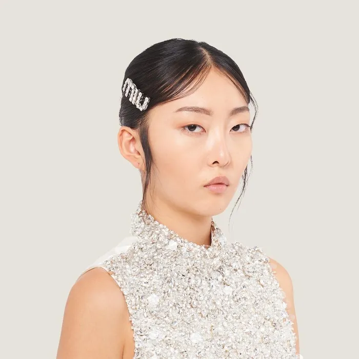 Women Headbands And Hair Accessories Miu Miu Hair Clip With Crystals Steelcrystal Women Headbands And Hair Accessories Miu Miu Hair Clip With Crystals Steelcrystal