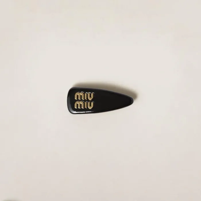 Women Headbands And Hair Accessories Miu Miu Patent Leather Hair Clip Black