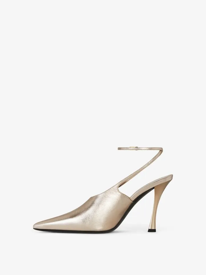 Women Heels Givenchy Show Slingbacks In Laminated Leather Dusty Golden Women Heels Givenchy Show Slingbacks In Laminated Leather Dusty Golden