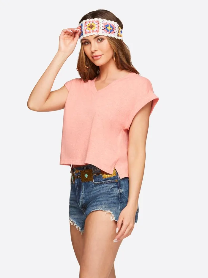 Women Hester Crop Tee In Shell Pink Jessica Simpson Tops and Tees