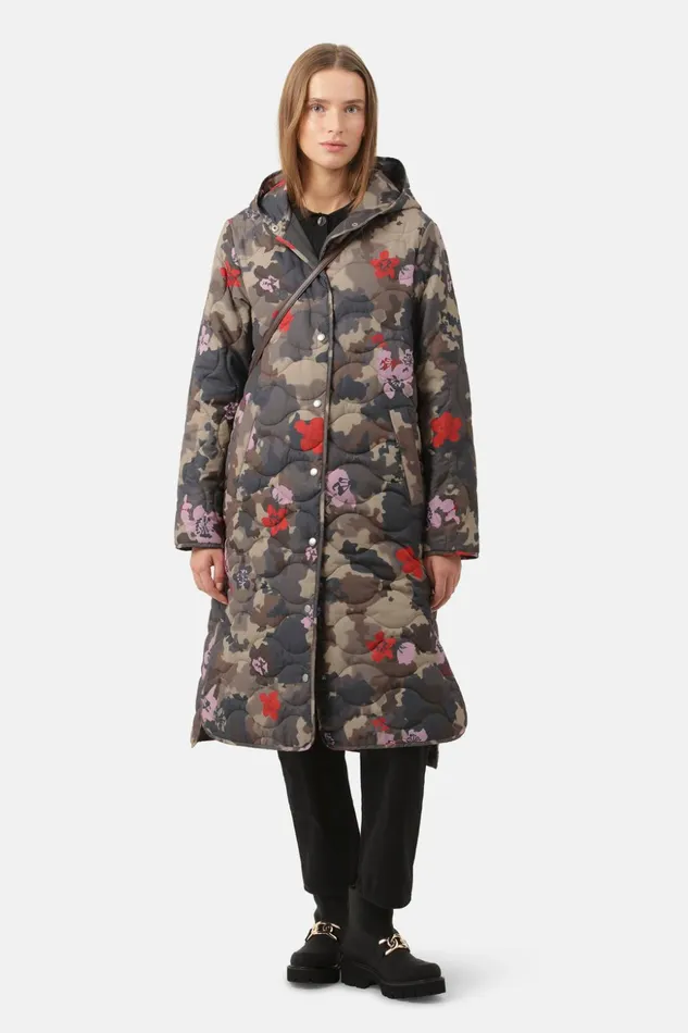 Women Ilse Jacobsen Jackets And Coats Quilt Coat 8211 Floral Camo