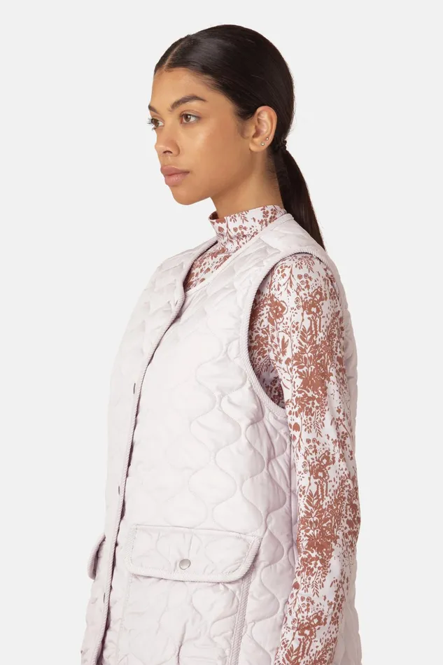 Women Ilse Jacobsen Jackets And Coats Quilt Long Vest 8211 Concrete