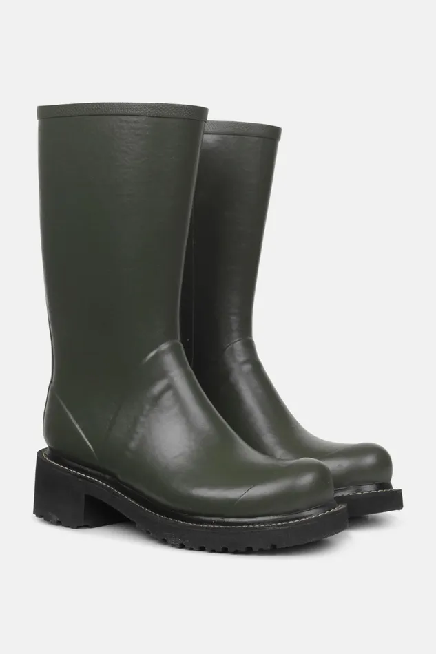 Women Ilse Jacobsen Rainboots Medium 34 Rubber Boots With Zip 8211 Army