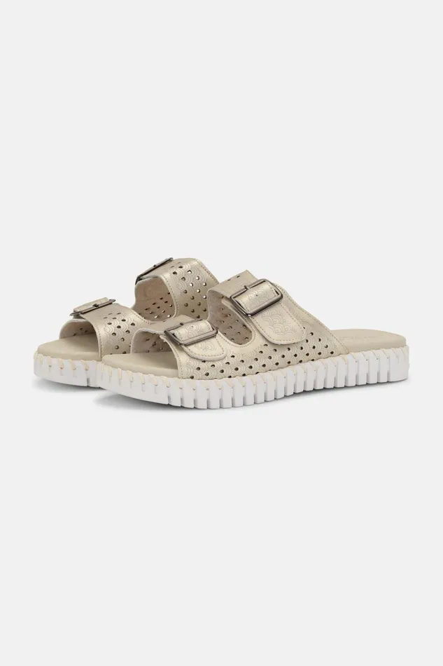 Women Ilse Jacobsen Tulip Flats Sandals 8211 Platin