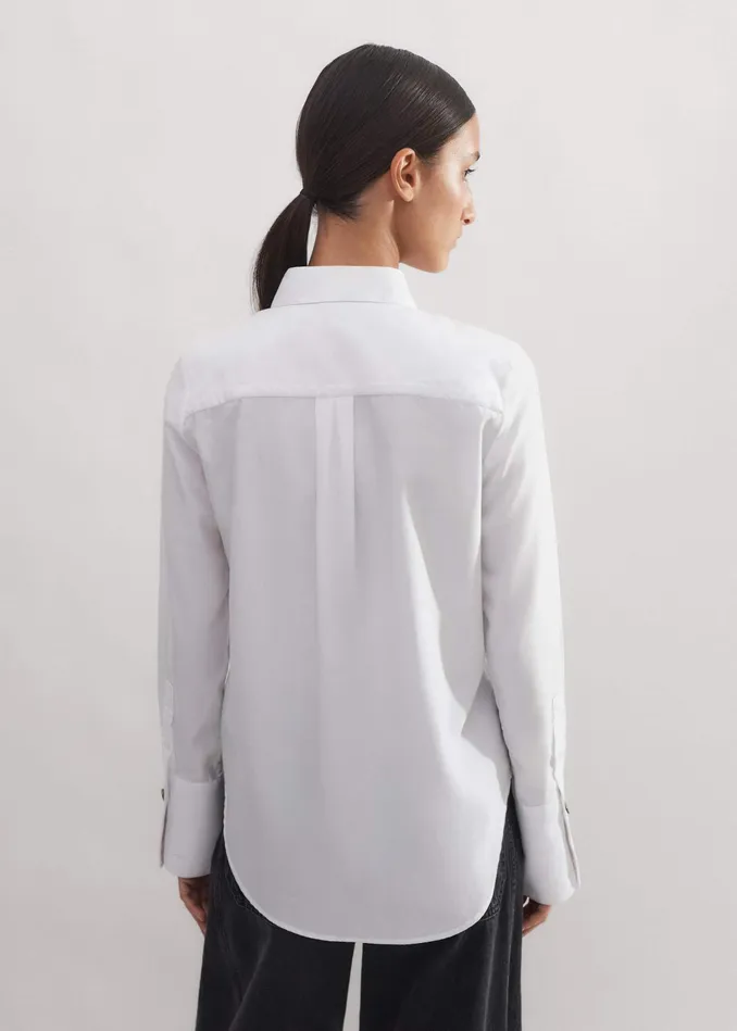 Women Impossibly Soft Forever Tux Shirt White MEEM