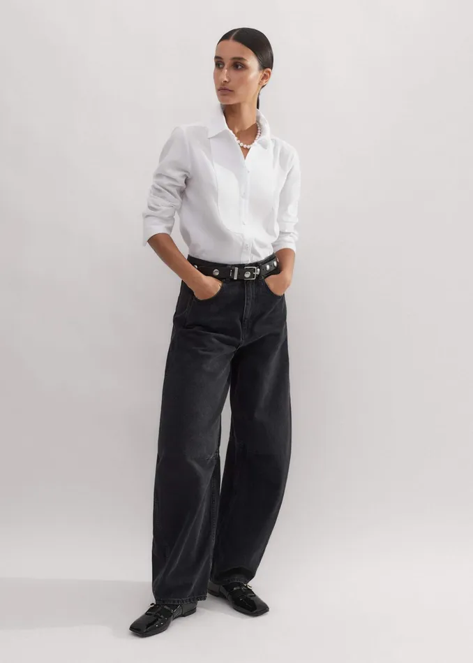 Women Impossibly Soft Forever Tux Shirt White MEEM