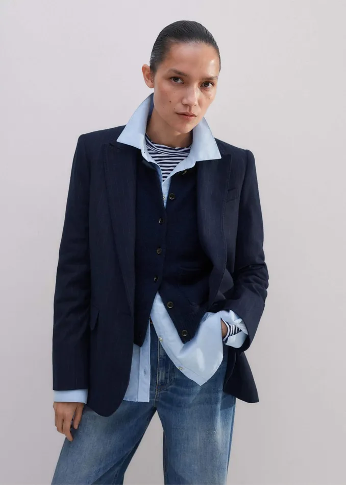 Women Impossibly Soft Slim Long Sleeve Top Navysoft White MEEM