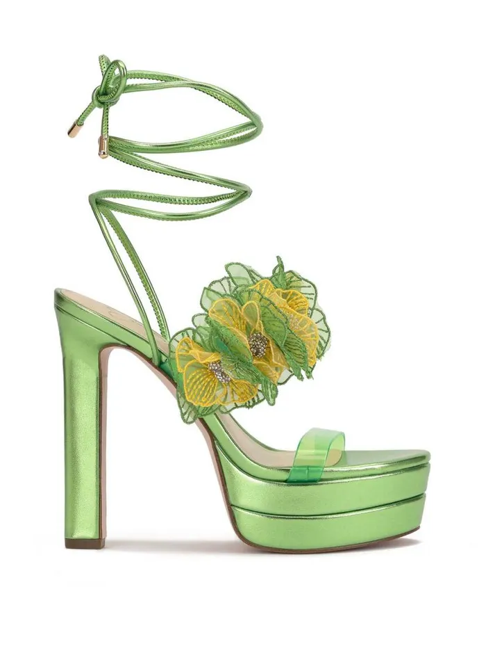 Women Iyla Flower Double Platform Sandal In Green Jessica Simpson Platforms