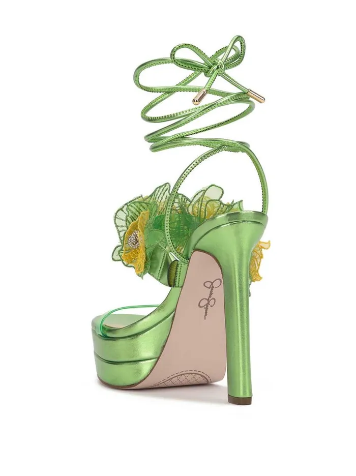 Women Iyla Flower Double Platform Sandal In Green Jessica Simpson Platforms