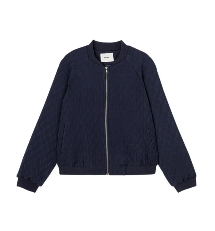 Women Jacquard Bomber Jacket 8211 Navy Blue Promod Jackets Women Jacquard Bomber Jacket 8211 Navy Blue Promod Jackets