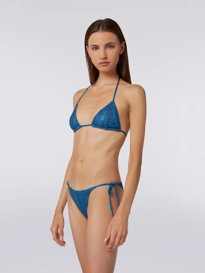 Women Jacquard Viscose Knit Bikini Blue Missoni Swimsuits Women Jacquard Viscose Knit Bikini Blue Missoni Swimsuits