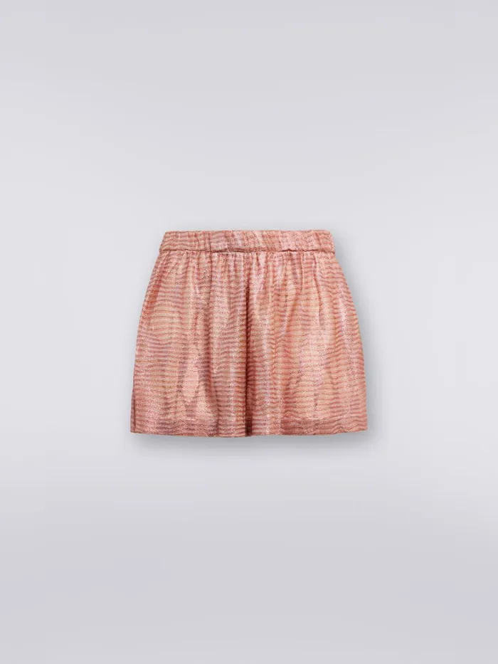 Women Jacquard Viscose Knit Shorts Pink Missoni Trousers