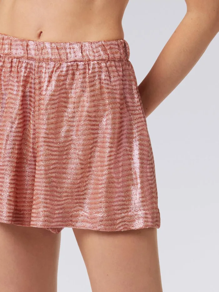 Women Jacquard Viscose Knit Shorts Pink Missoni Trousers Women Jacquard Viscose Knit Shorts Pink Missoni Trousers