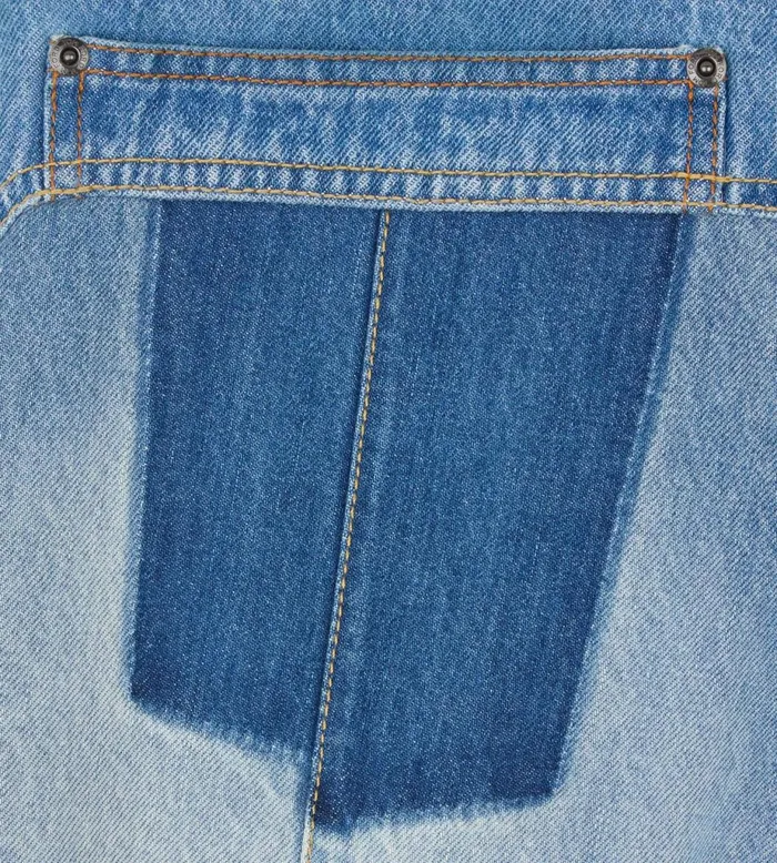Women Jeans Tom Ford Vintage Patchwork Denim Wide Leg Pants Combo Blue Women Jeans Tom Ford Vintage Patchwork Denim Wide Leg Pants Combo Blue