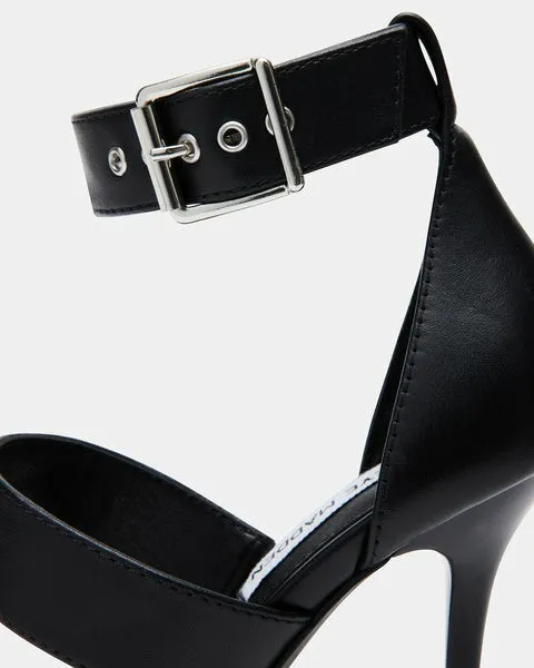 Women JELENA BLACK LEATHER Black Leather Steve Madden Heels Women JELENA BLACK LEATHER Black Leather Steve Madden Heels