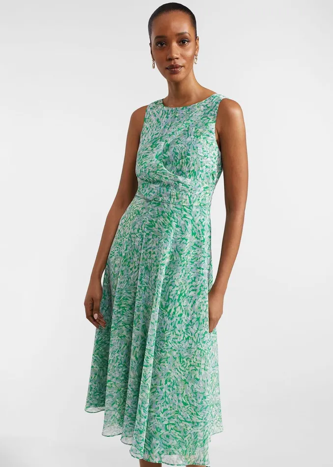 Women Jess Fit And Flare Dress Green Multi Hobbs Dresses and Jumpsuits