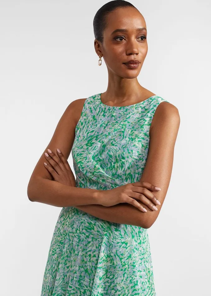 Women Jess Fit And Flare Dress Green Multi Hobbs Dresses and Jumpsuits
