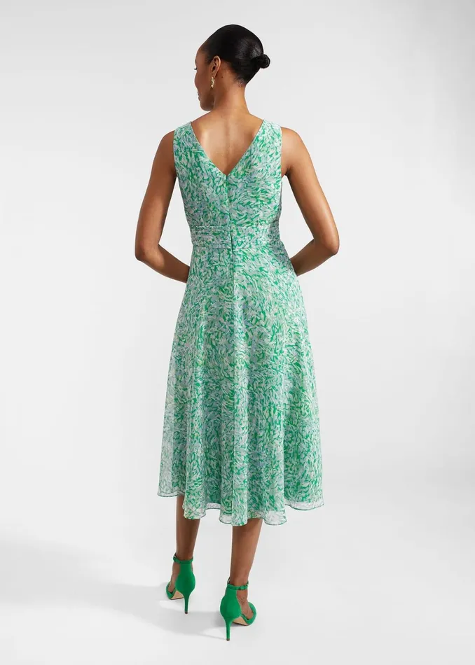 Women Jess Fit And Flare Dress Green Multi Hobbs Dresses and Jumpsuits