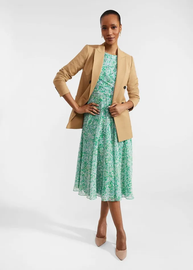 Women Jess Fit And Flare Dress Green Multi Hobbs Dresses and Jumpsuits