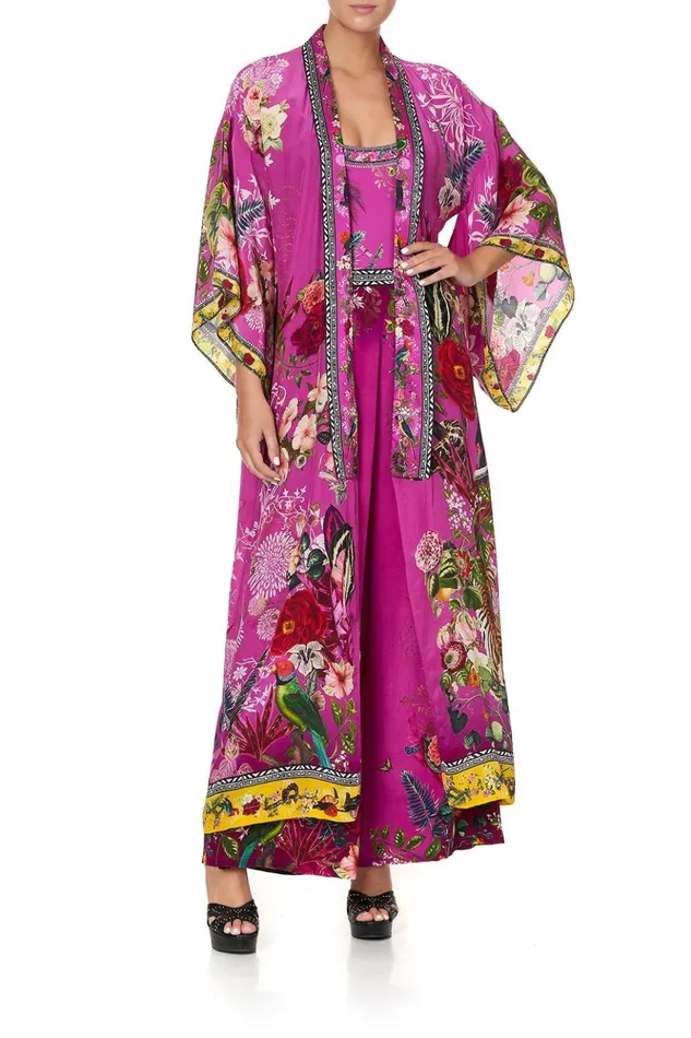 Women Kaftans and Coverups Camilla Kimono Coat Jungle Language