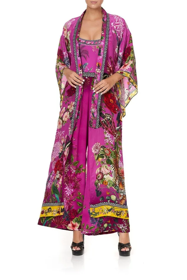Women Kaftans and Coverups Camilla Kimono Coat Jungle Language
