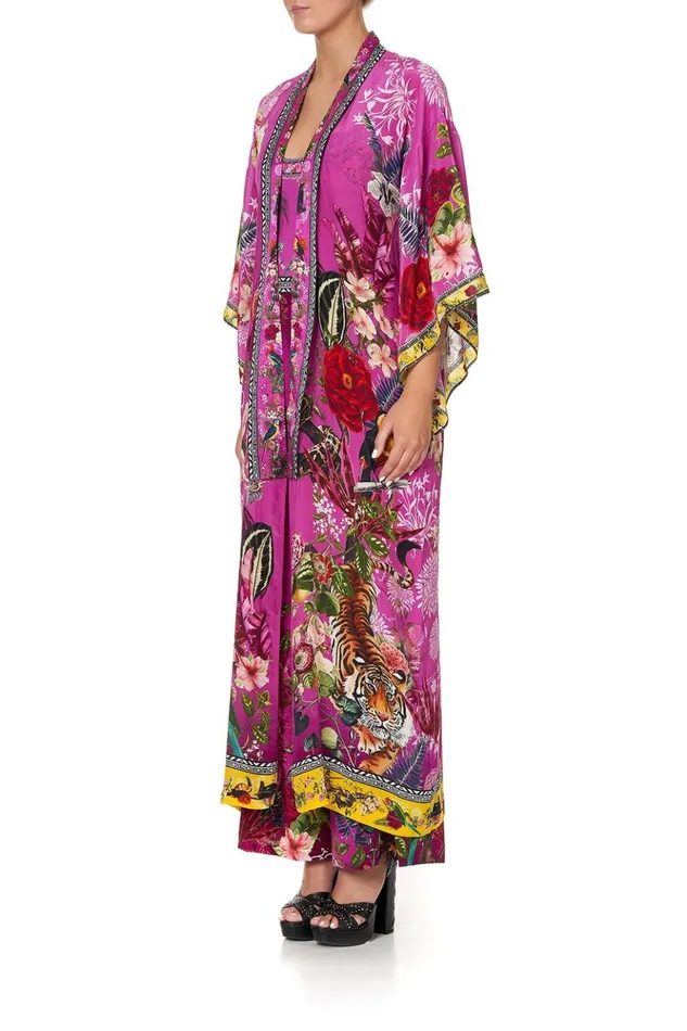 Women Kaftans and Coverups Camilla Kimono Coat Jungle Language
