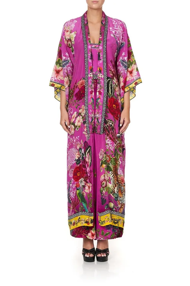 Women Kaftans and Coverups Camilla Kimono Coat Jungle Language