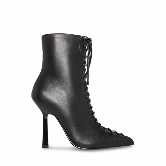 Women KATARI BLACK LEATHER Black Leather Steve Madden Boots and Booties