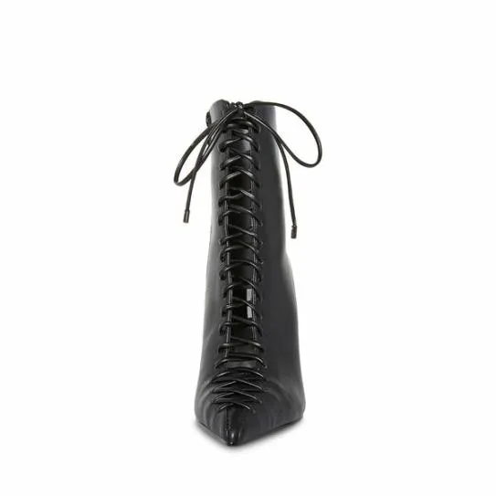 Women KATARI BLACK LEATHER Black Leather Steve Madden Boots and Booties Women KATARI BLACK LEATHER Black Leather Steve Madden Boots and Booties