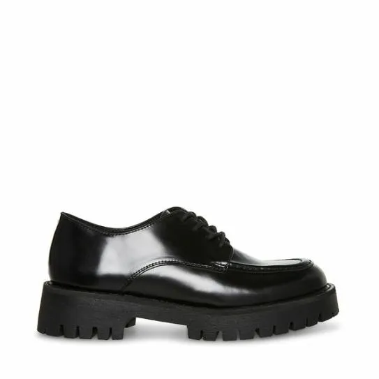 WomenKids039 LUISA BLACK LEATHER Black Leather Steve Madden Loafers and Flats