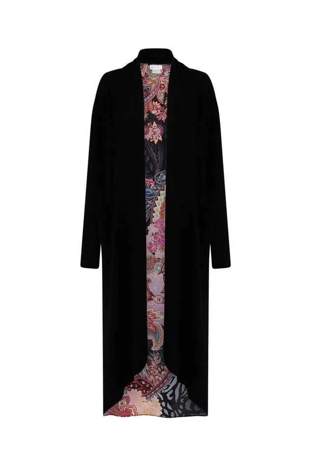 Women Knitwear Camilla Knitted Casual Jacket With Silk Back Swinging Sixties