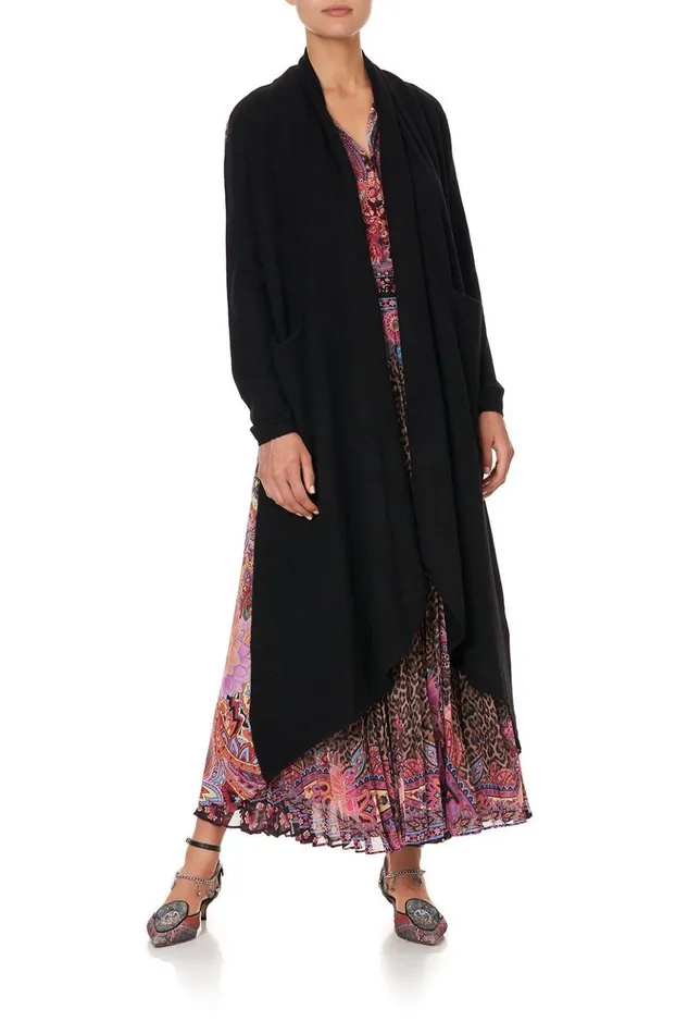 Women Knitwear Camilla Knitted Casual Jacket With Silk Back Swinging Sixties