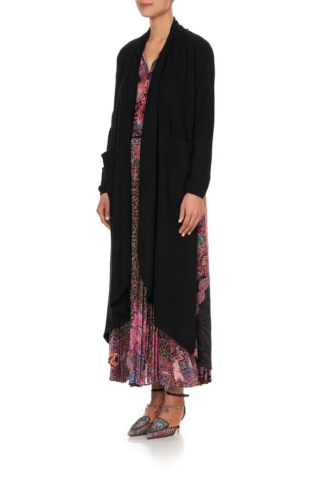 Women Knitwear Camilla Knitted Casual Jacket With Silk Back Swinging Sixties