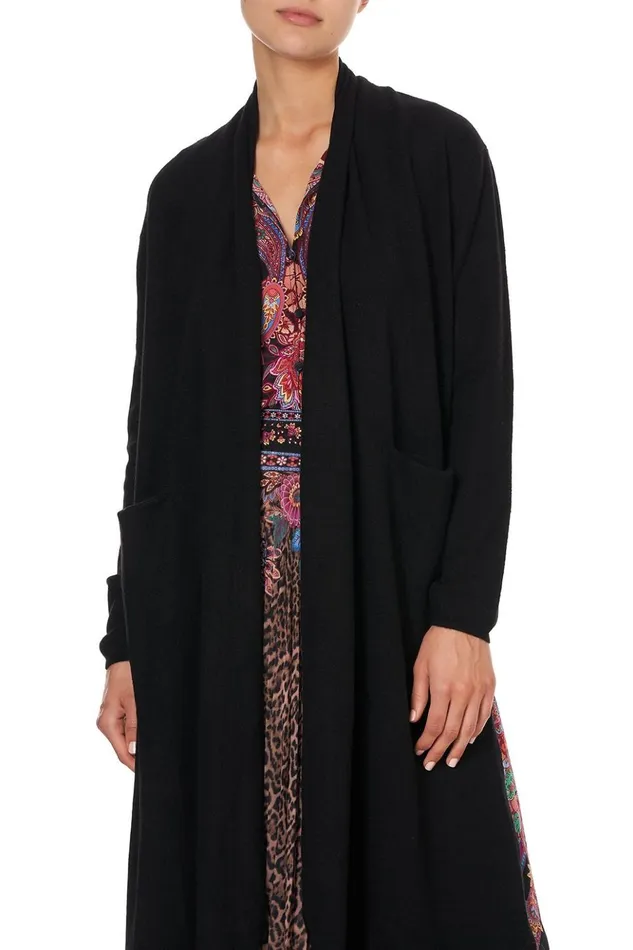 Women Knitwear Camilla Knitted Casual Jacket With Silk Back Swinging Sixties