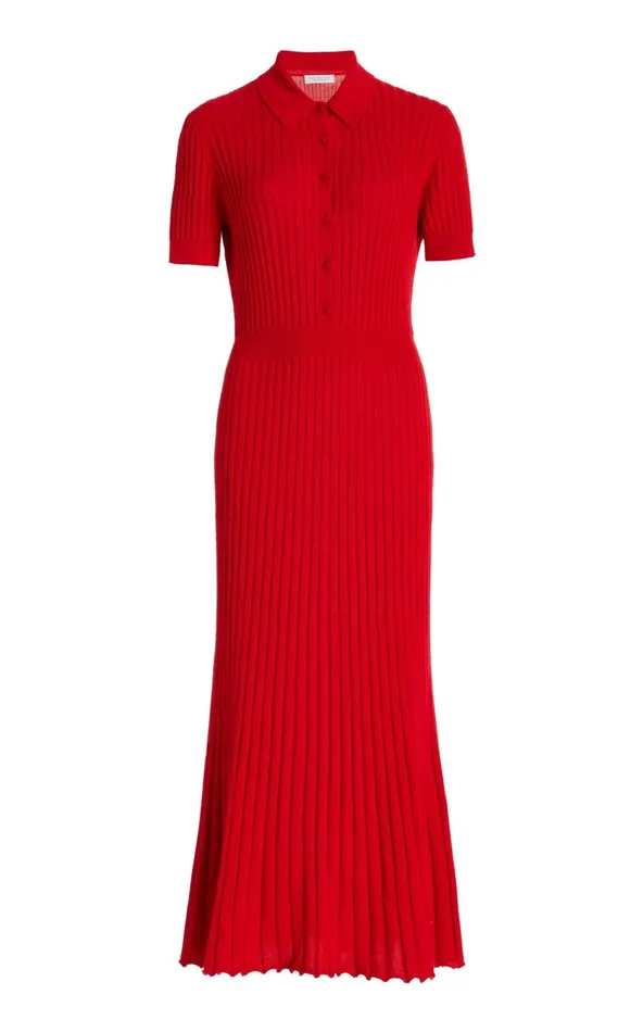 Women Knitwear Gabriela Hearst Amor Knit Dress In Red Topaz Cashmere Silk