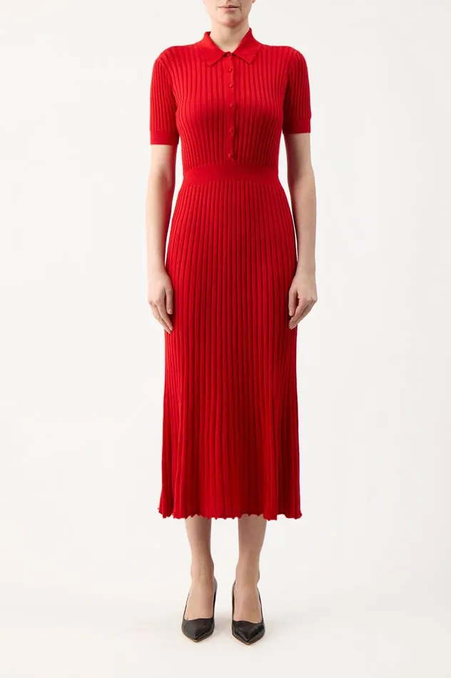 Women Knitwear Gabriela Hearst Amor Knit Dress In Red Topaz Cashmere Silk