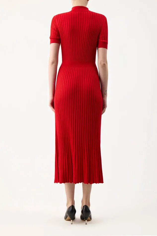 Women Knitwear Gabriela Hearst Amor Knit Dress In Red Topaz Cashmere Silk